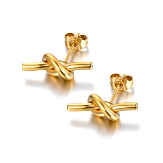 KNOT STUD EARRINGS - Gold