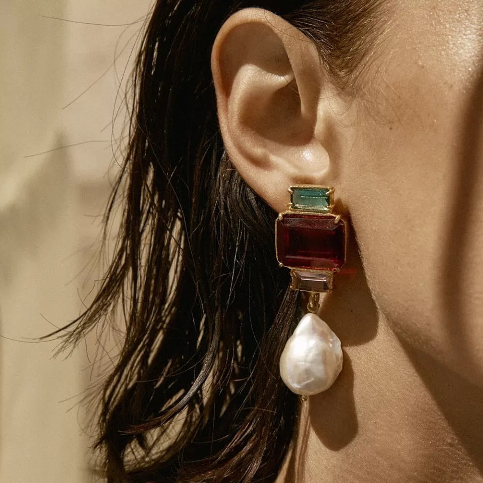 BAMBI EARRINGS - Burgundy