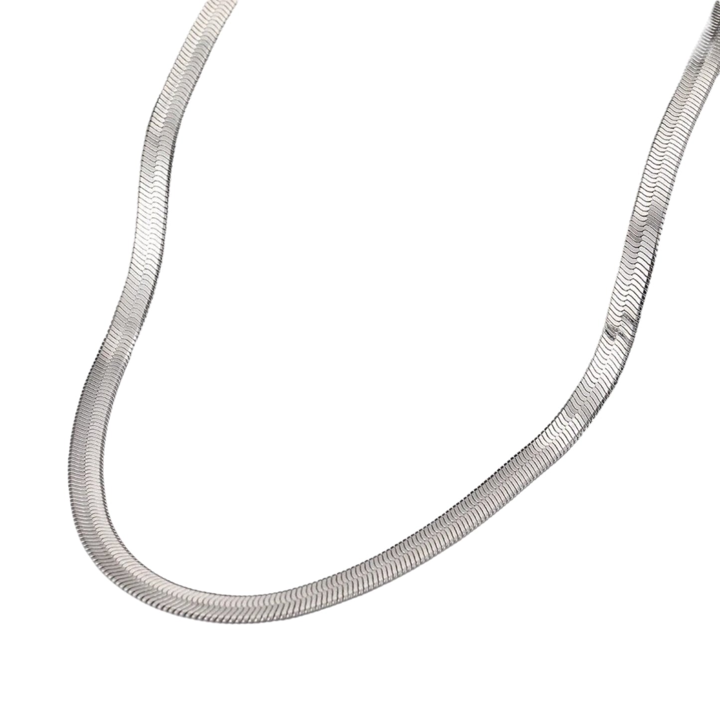 HERRINGBONE NECKLACE - SILVER - 45cm 5mm