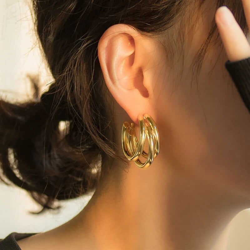 SHEA Trio Hoop Earrings - Gold