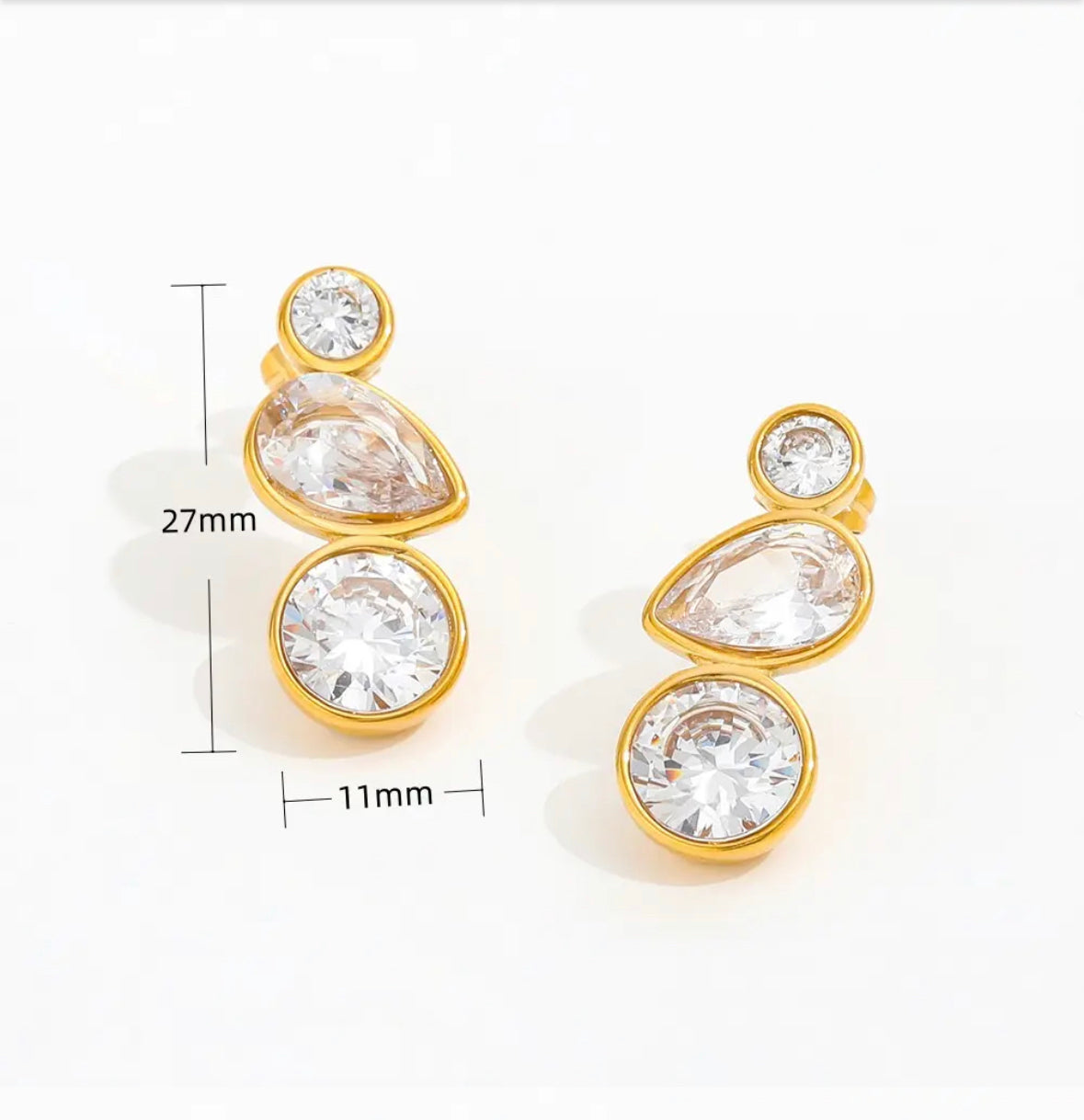 KIARA CZ TRIO STUD EARRINGS