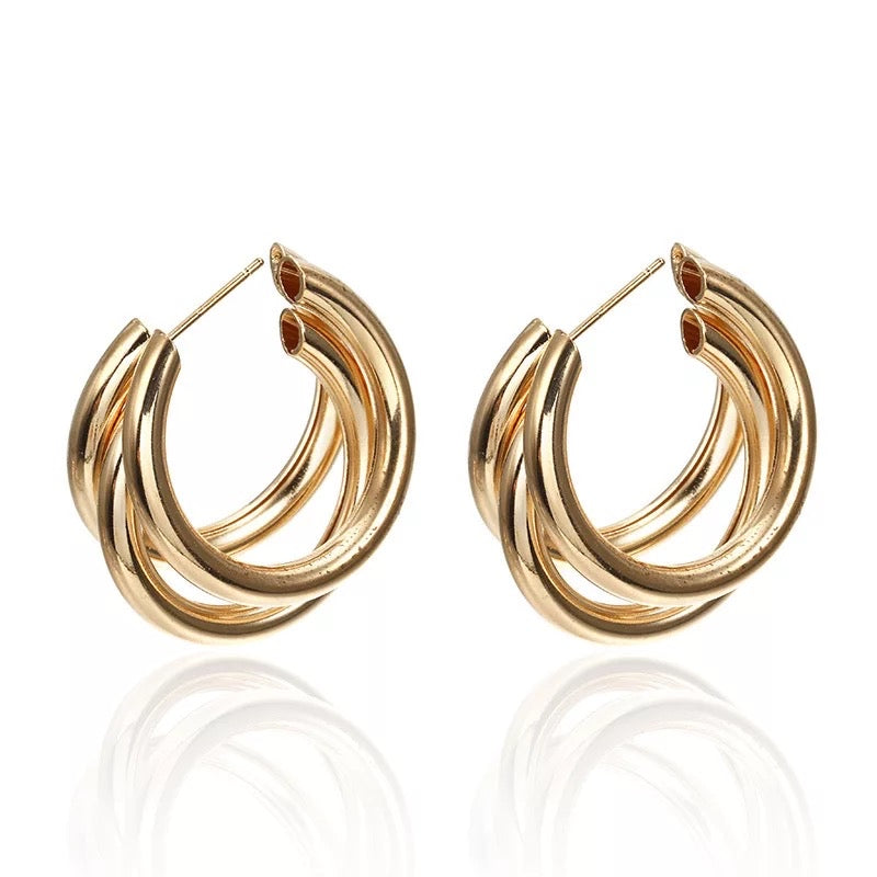 SHEA Trio Hoop Earrings - Gold