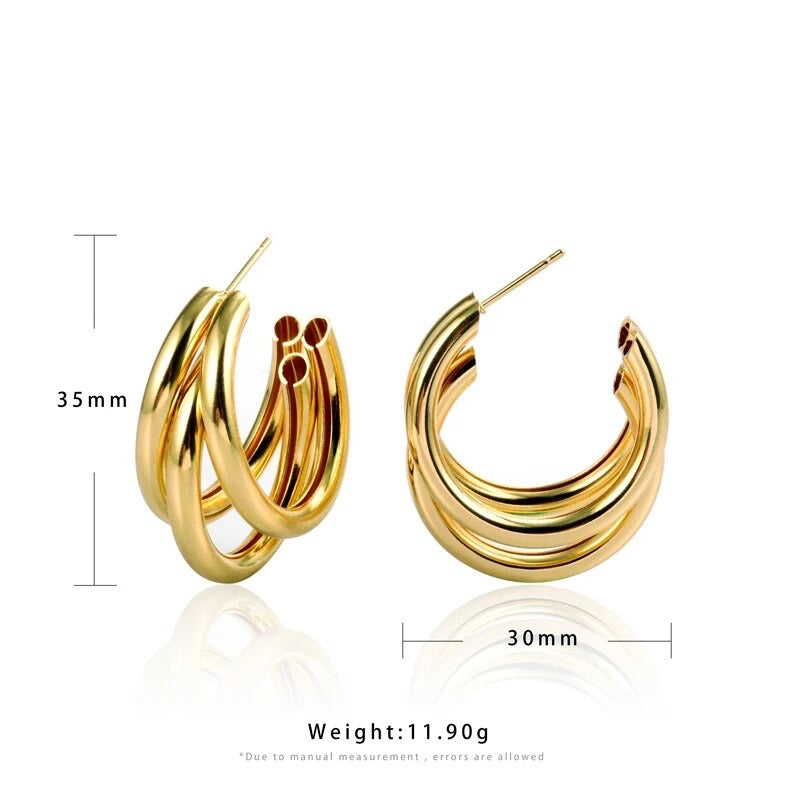 SHEA Trio Hoop Earrings - Silver