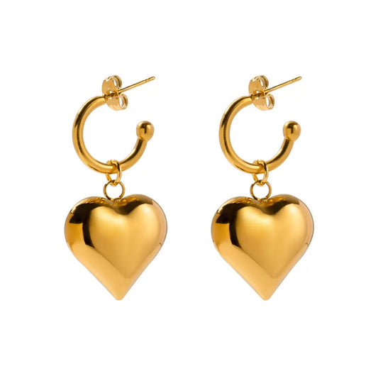 HEART BREAKER DROP EARRINGS - Gold