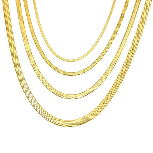 HERRINGBONE NECKLACE - GOLD - 50cm 3mm