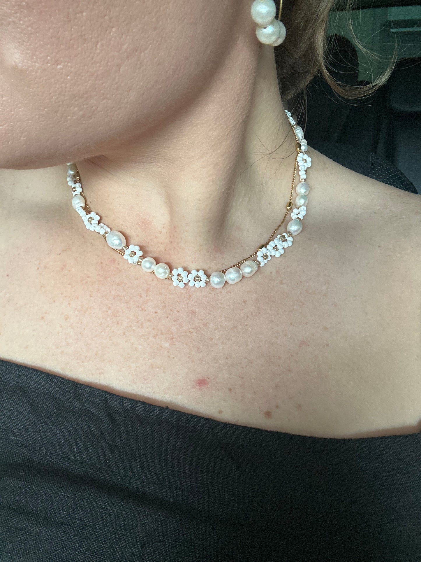 BREE Boho Pearl Choker - Blanc